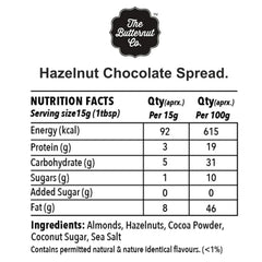 The Butternut Co. Chocolate Hazelnut Spread, 200 gm (No Refined Sugar, Vegan, No Preservatives)
