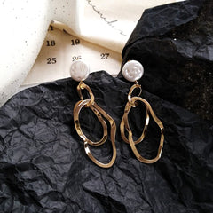 Yellow Chimes Latest Fashion Gold Plated Geometric Design Dangle Earrings for Women and Girls Design 2