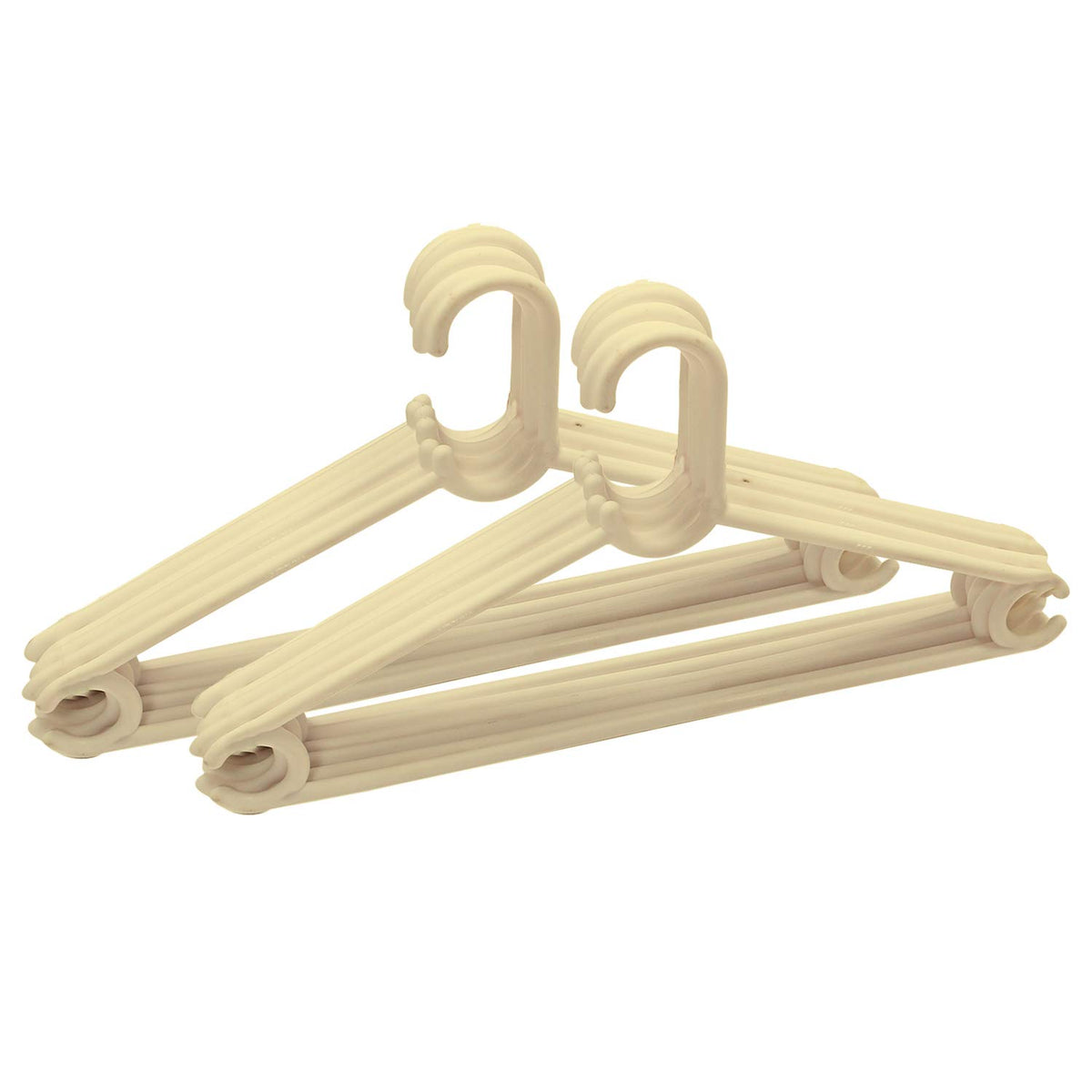 Kuber Industries Plastic 12 Pcs Hanger Set for Wardrobe (Cream)-CTKTC21434