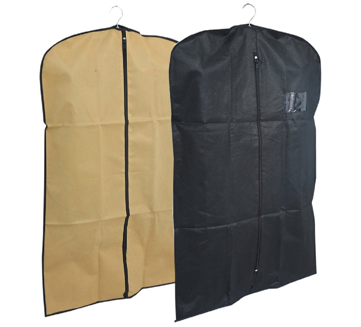 Kuber Industries 2 Piece Non Woven Hanging Blazer Cover, Black