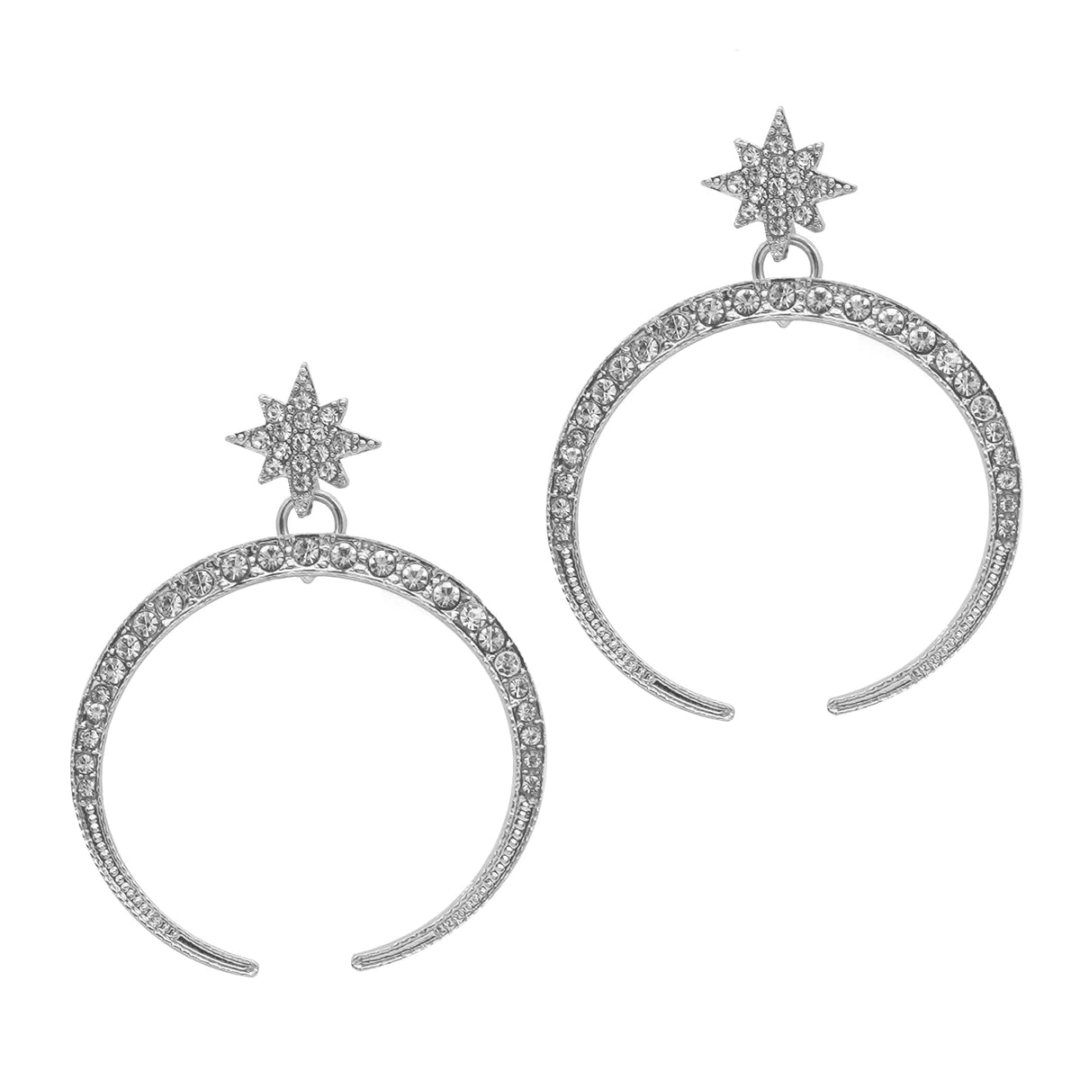 Joker & Witch Shimmer Star Silver Earrings for Women