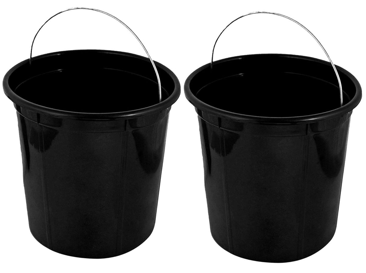 Kuber Industries Plastic 2 Pieces Removable Inner Dustbin Bucket, Paint, Recycle Bin Basket and Small Bucket,10 Liters (Black) -CTKTC038724