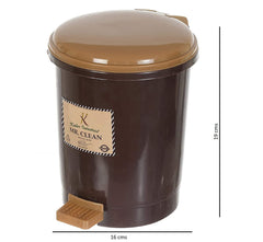 Kuber Industries 2.5 Liter Mini Desktop Trash Bin with Lid, Tiny Garbage Trash Bin (Brown)