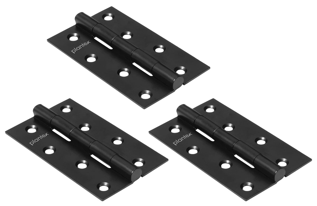 Plantex Heavy Duty Stainless Steel Door Butt Hinges 4 inch x 14 Gauge/2 mm Thickness Home/Office/Hotel for Main Door/Bedroom/Kitchen/Bathroom - Pack of 48 (Black)