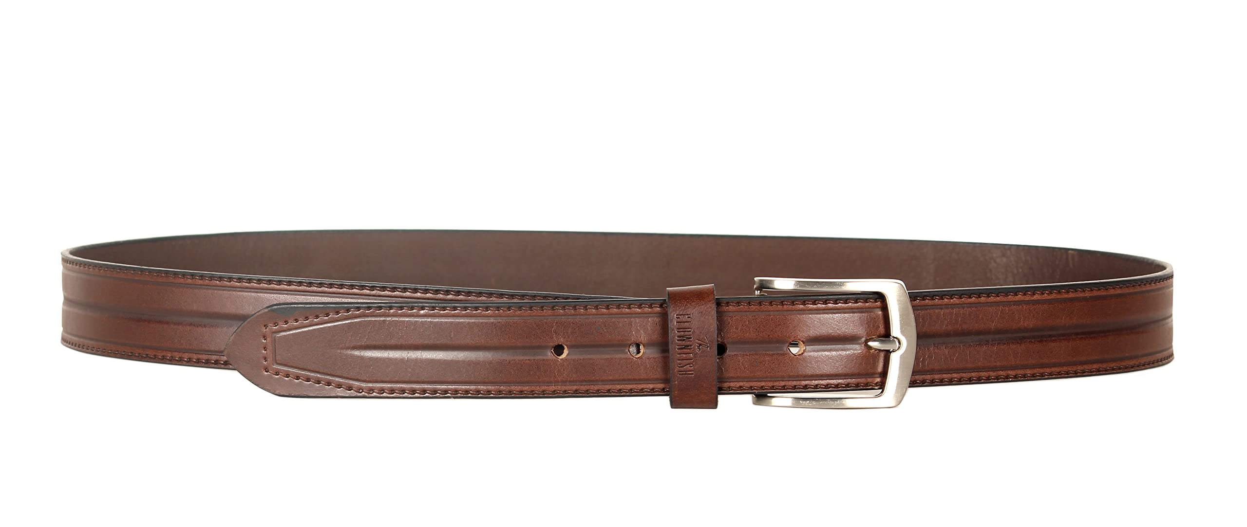 THE CLOWNFISH Men's Genuine Leather Belt with Textured/Embossed Design-Chocolate Brown (Size-32 inches)