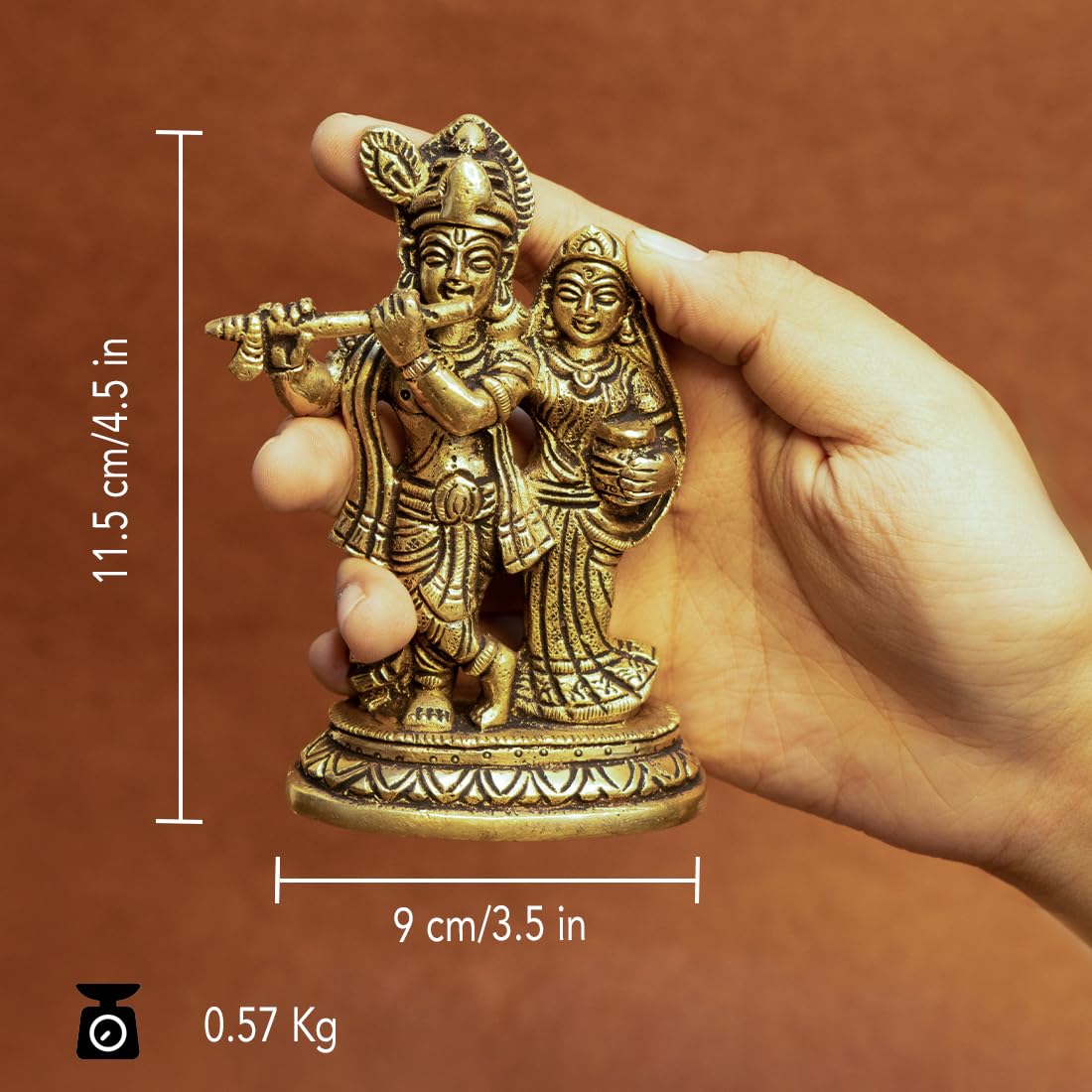 ARTVARKO™ Brass Radha Krishna Statue - Radha Krishan Idol Showpiece Fi –  Shahi Feast