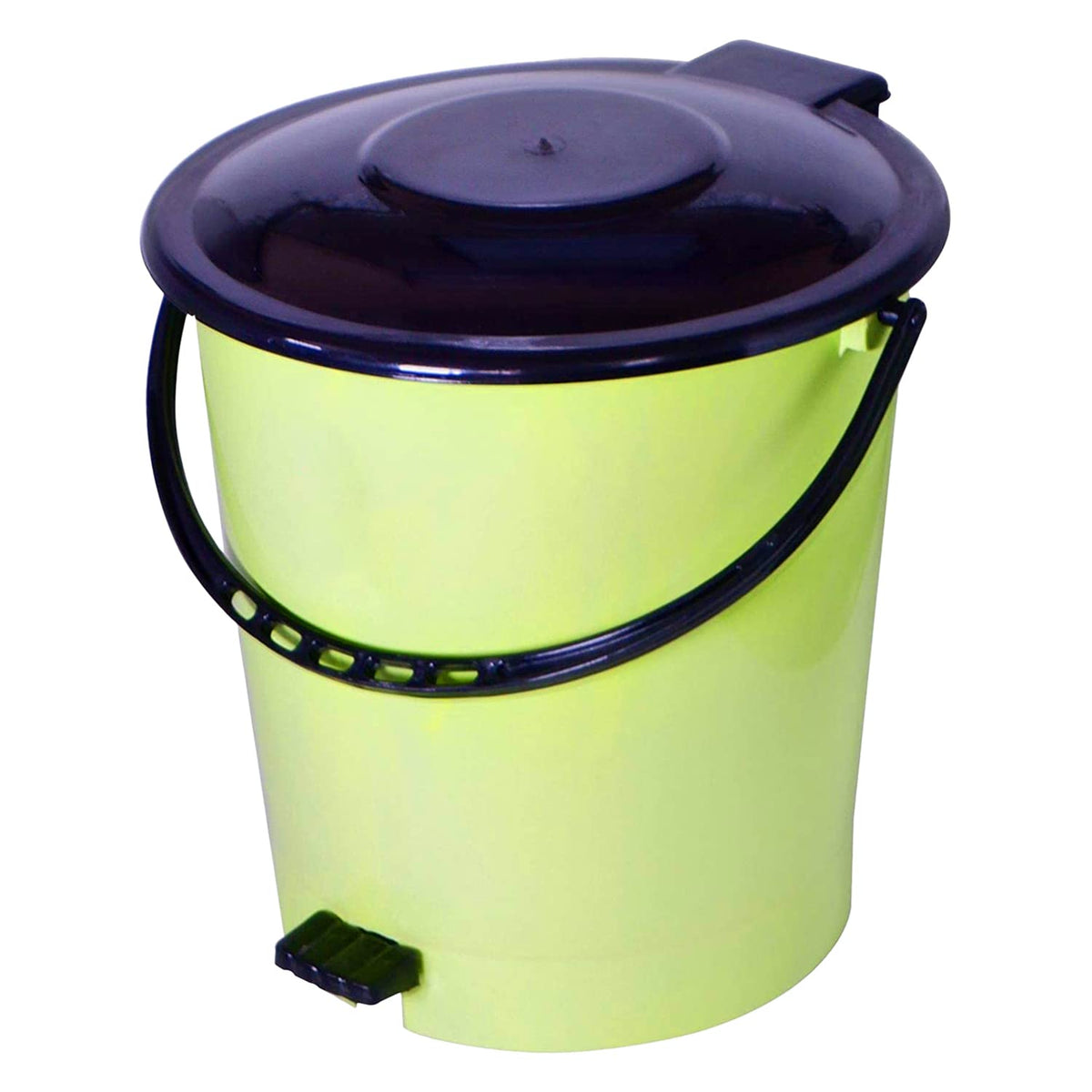 Kuber Industries Pedal Dustbin|Plastic Pedal Dustbin|Kitchen Waste Paper Bin|Dustbin For Bedroom|5 Liter Dustbin (Green)
