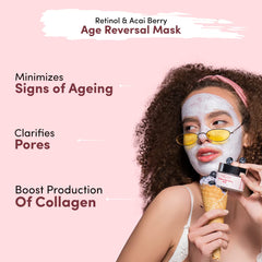 Prolixr Retinol & Acai Berry Age Reversal Face Mask - Pigmentation | Aging Signs | Boost Collagen | Hydrating | Brightening | Moisturizing | All Skin Types - 60 Gm