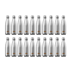 USHA SHRIRAM Insulated Stainless Steel Water Bottle (1L - Pack of 20) | Hot for 18 Hours, Cold for 24 Hours | Water Bottle for Home, Office & Kids | Rust-Free, Durable & Leak-Proof | Silver