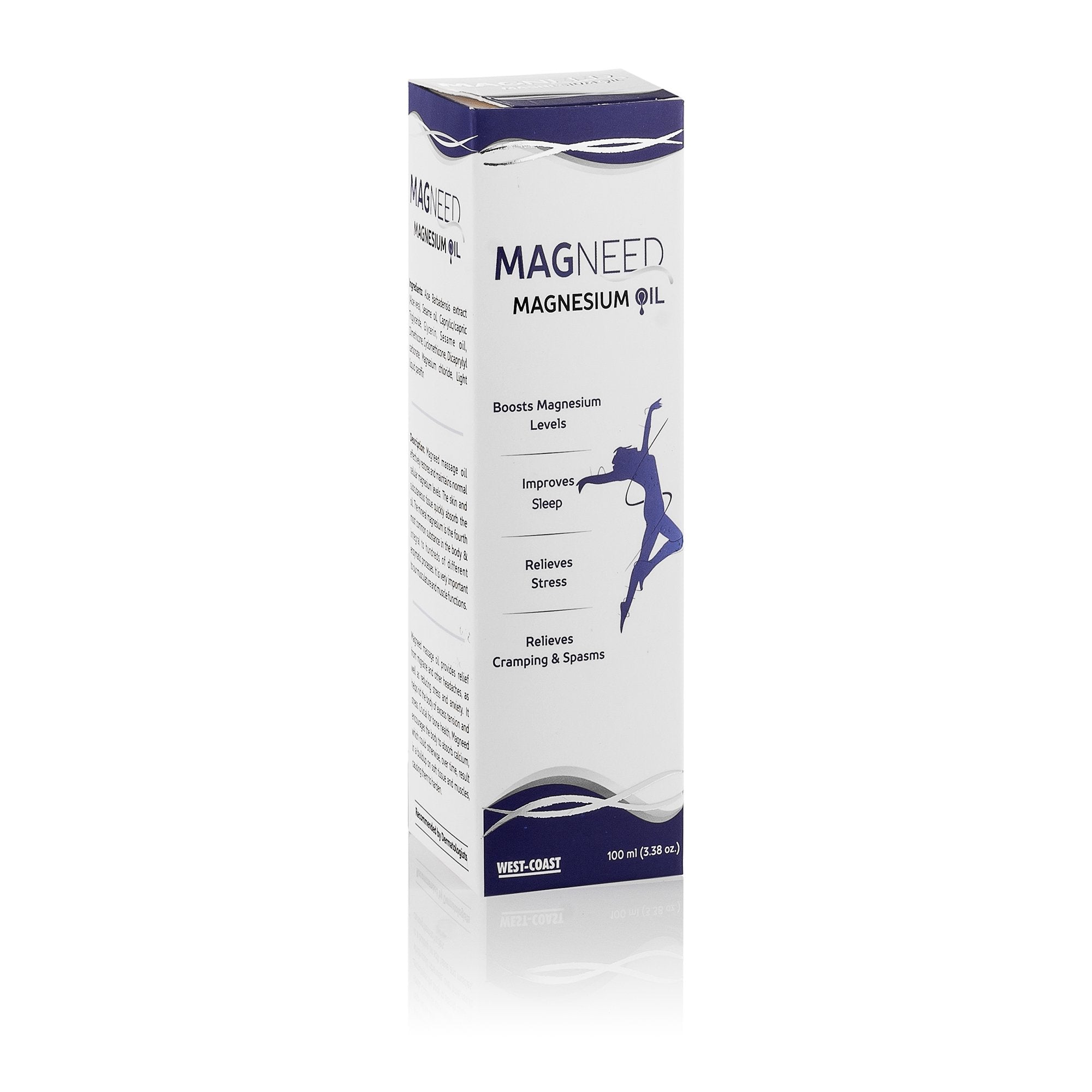 West Coast Magneed Magnesium Oil 100ml Spray - Effective Rapid Transdermal Absorption