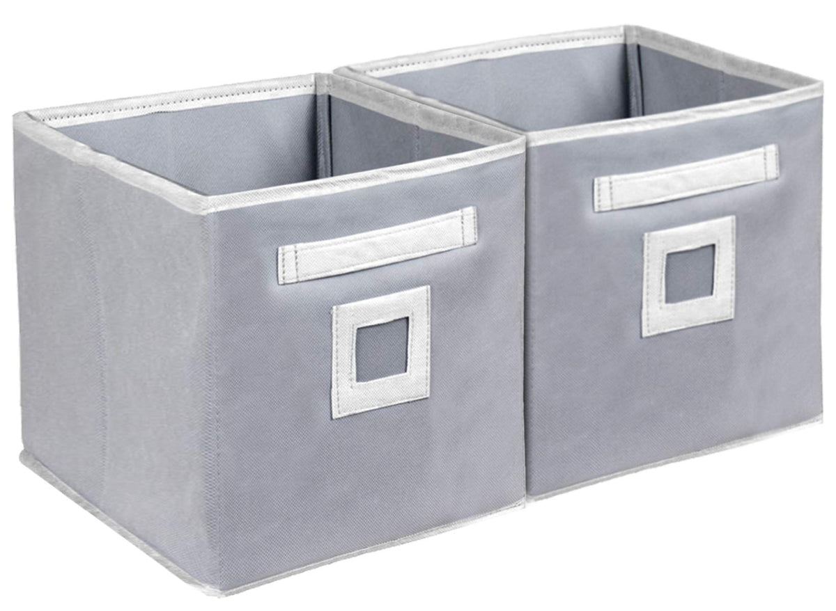 Kuber Industries Non Woven Fabric Foldable Storage Cube Toy, Books, Shoes Box with Handle (Grey, Extra Large) - KUBMART2121-2 Pieces