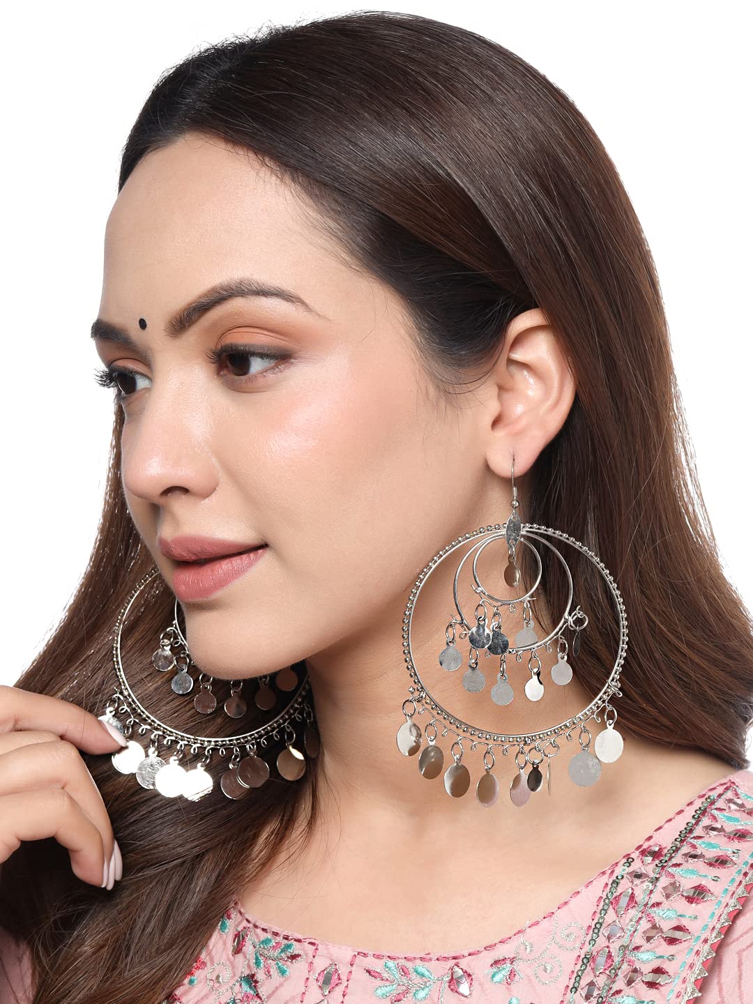 Alfora German Tribal Oxidized Double Chandbali Earrings For Women&Girls  Jewelry | eBay