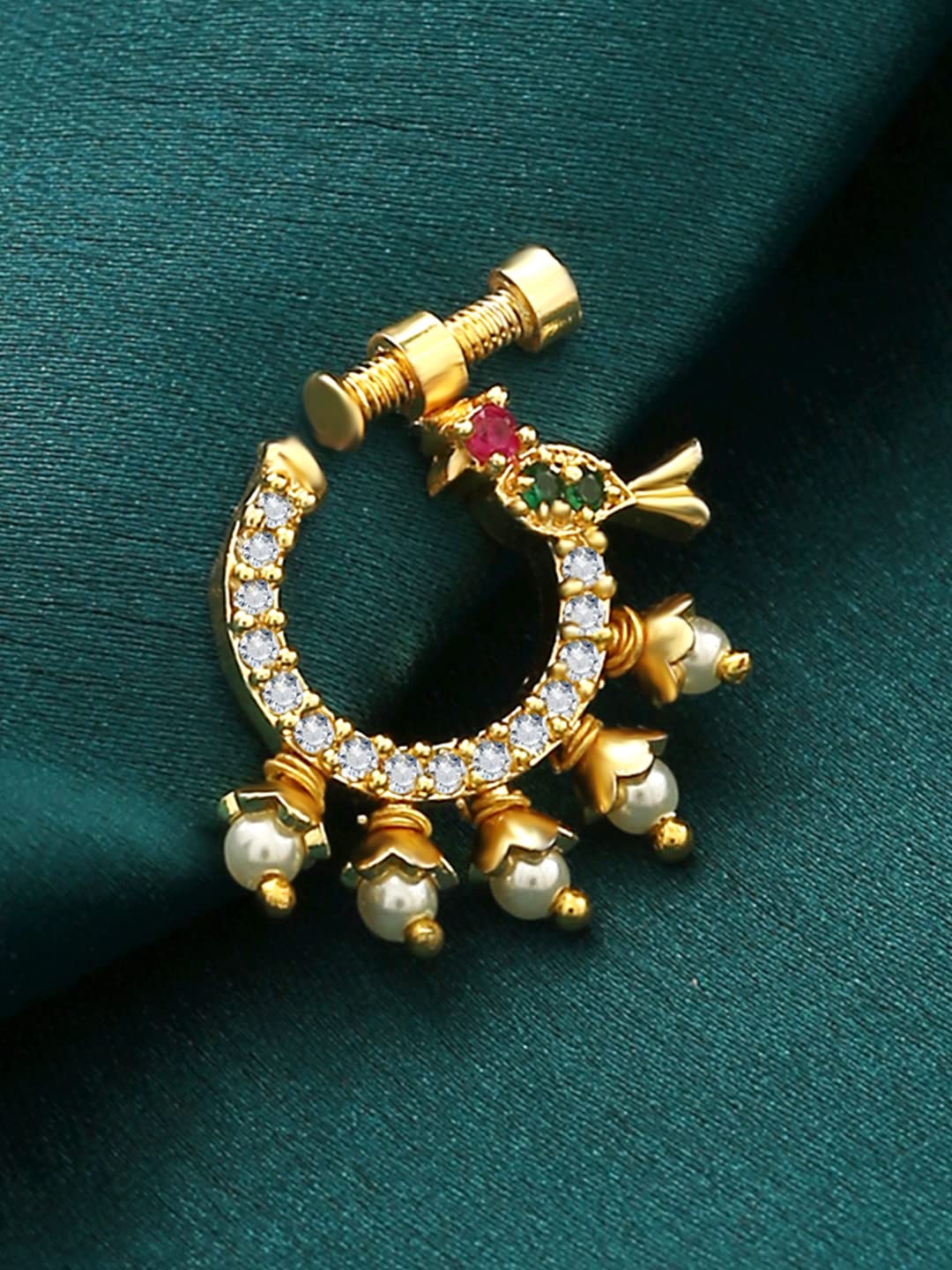 Gold Nose Ring With White Opal - Jolliz