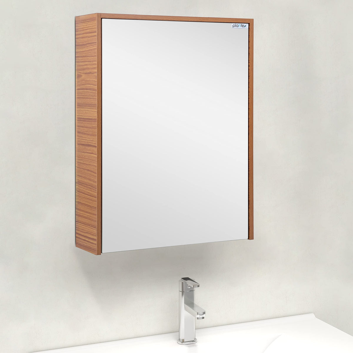 Plantex Bathroom Mirror Cabinet - HDHMR Wood Mayfair Bathroom Organizer Cabinet (18 x 24 Inches) Bathroom Accessories (Linen Brown)