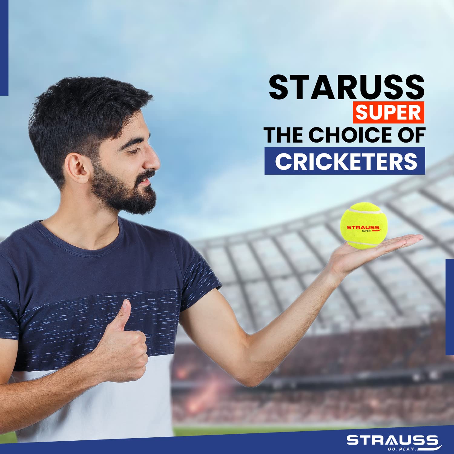 STRAUSS Tennis Cricket Ball Pack of 6, Yellow