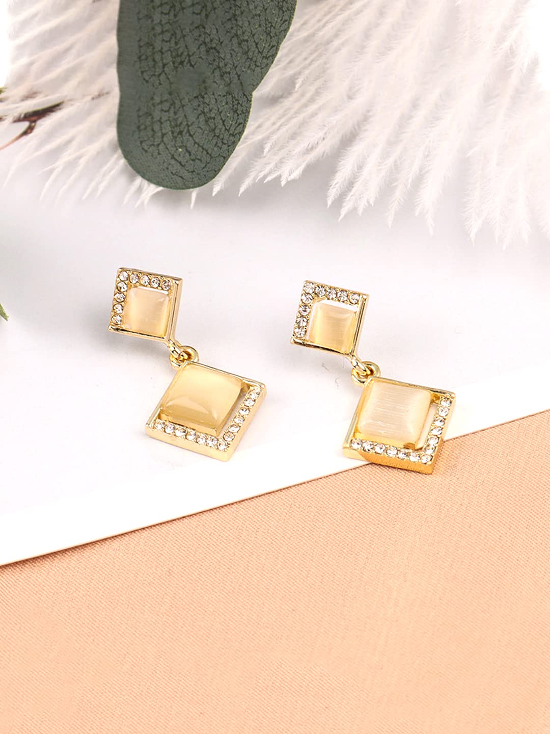 SOHI Gold Statement Drop Earring For Women and girls, Fashion Accessories,  jewellery for women, drop earrings,