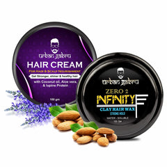 Urbangabru Combo Hair Styling Kit - Clay Hair Wax (100 GM) and Hair Growth Cream (100 GM) (Hair Wax + Hair Cream)
