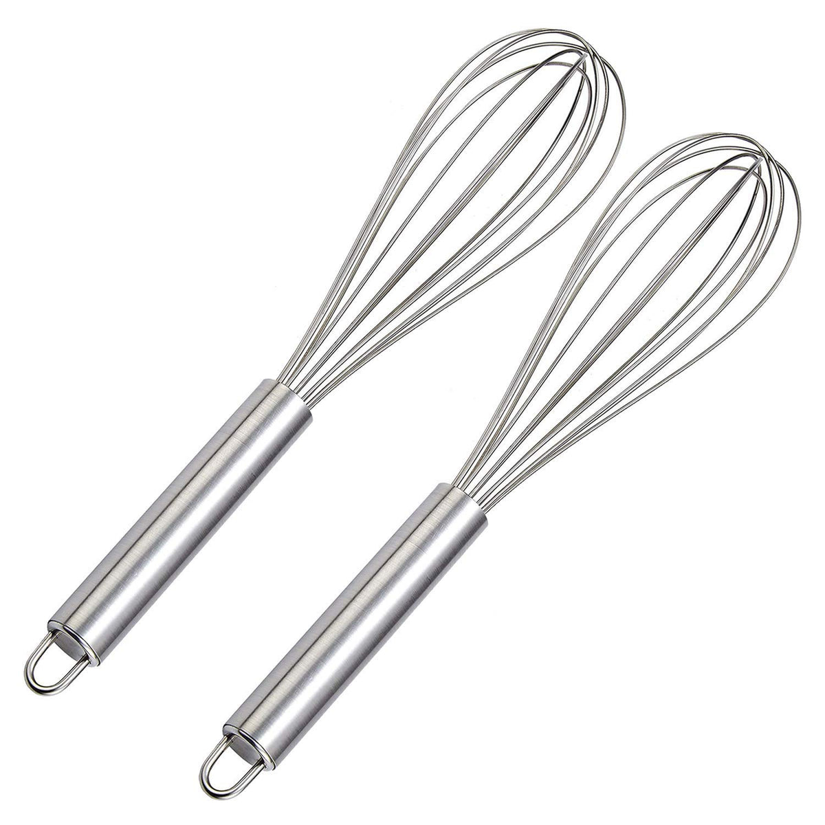 Kuber Industries 2 Pieces Stainless Steel Hand Blender Mixer Froth Whisker Latte Maker for Milk Coffee Egg Beater Juice,25 Cm (Silver) - CTKTC031316