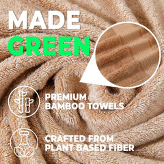 The Better Home Bamboo Bath Towel for Men & Women | 450GSM Bamboo Towel | Ultra Soft, Hyper Absorbent & Anti Odour Bathing Towel | 27x54 inches (Pack of 1, Beige)