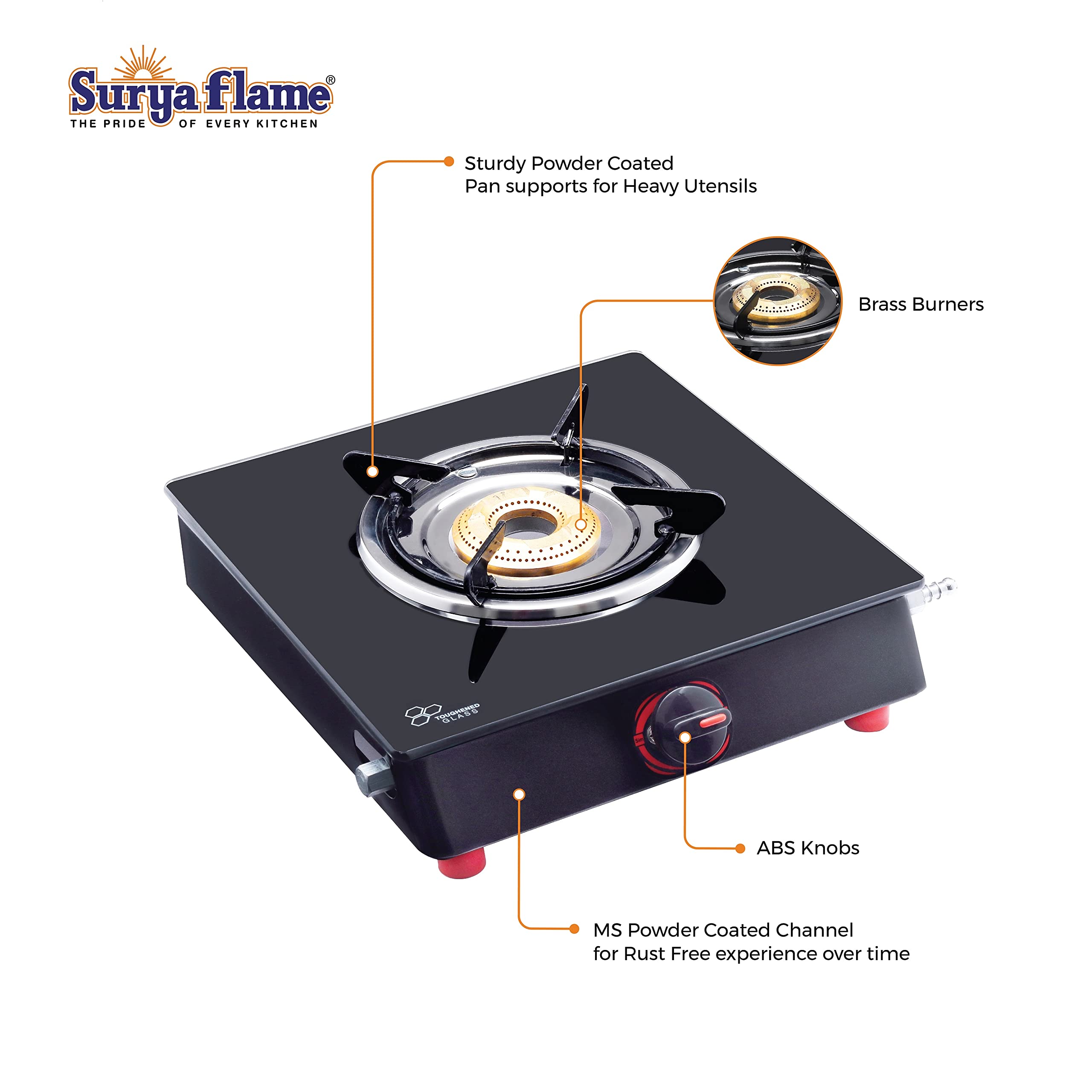 Surya gas stove 3 burner glass top clearance price