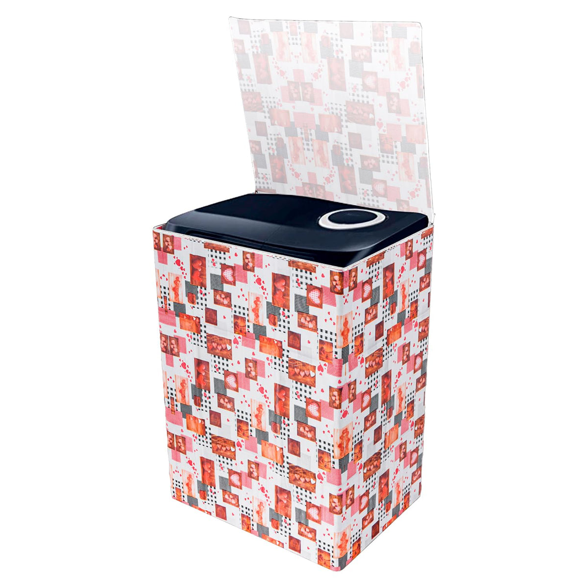 Kuber Industries Washing Machine Cover | Dil Check Print Washing Machine Cover | Soft PVC | Top Load Semi-Automatic Washing Machine Cover | White