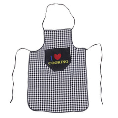 Kuber Industries Checkered Design Cotton 2 Pieces Waterproof Apron with Front Pocket (Black), CTKTC13745