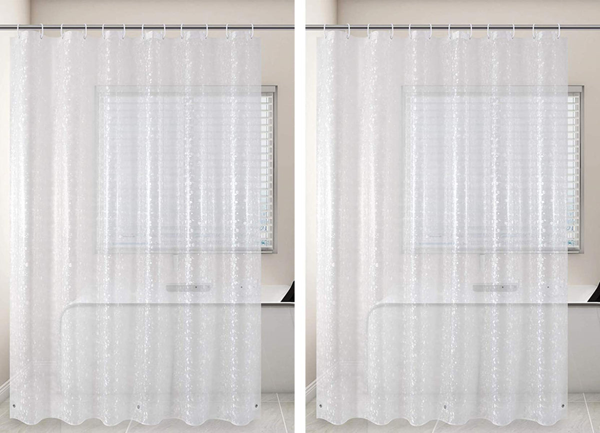 Kuber Industries 3D Coin Design 2 Pieces PVC Transparent 0.20 MM AC Door Curtain (Width-54 Inches X Height-84 Inches) 7 Feet (KUBMART02988)