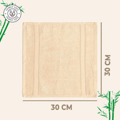 The Better Home 600GSM 100% Bamboo Face Towel Set | Anti Odour & Anti Bacterial Bamboo Towel |30cm X 30cm | Ultra Absorbent & Quick Drying Face Towel for Women & Men (Pack of 4, Beige)