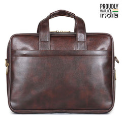 The Clownfish Faux Leather Expandable Capacity 15.6 inch Laptop Messenger and Sling Bag Briefcase (Dark Brown)