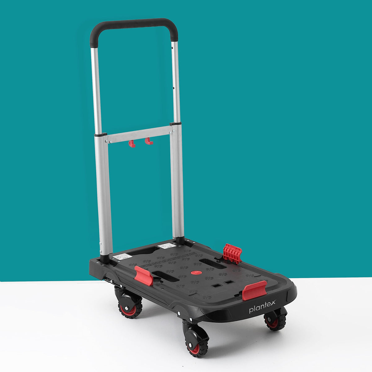 Plantex Platfom Trolley|Heavy Duty Trolley|Hand Truck|trooly for Good carring|Trolley with Foldable guared Wheels(FW99FS-Red and Black)