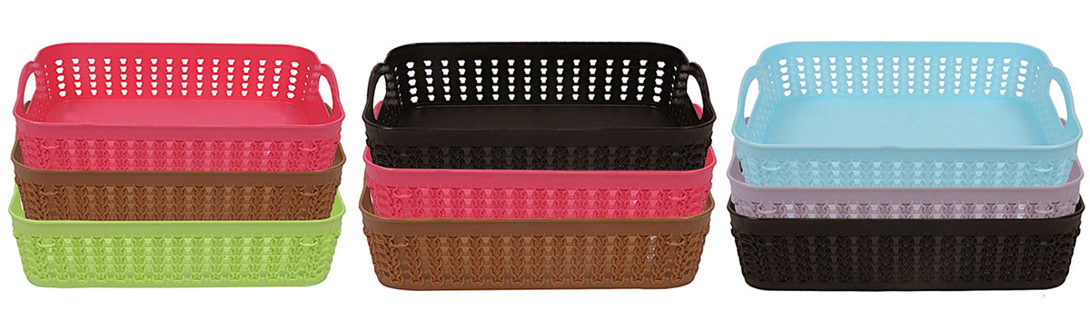 Kuber Industries Plastic 9 Pieces Multipurpose Storage Basket Set (Multi)-CTKTC13441