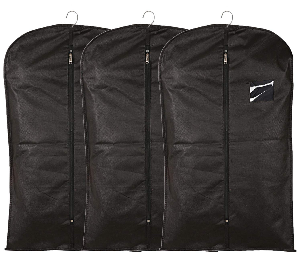 Kuber Industries Non- Woven 3 Pieces Hanging Garment Cloth Cover for Kids (Black) - CTKTC5823