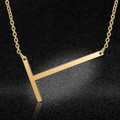 Yellow Chimes Latest Fashion Stainless Steel Gold Plated Initial Letter Pendant for Women and Girls "T" Pendant