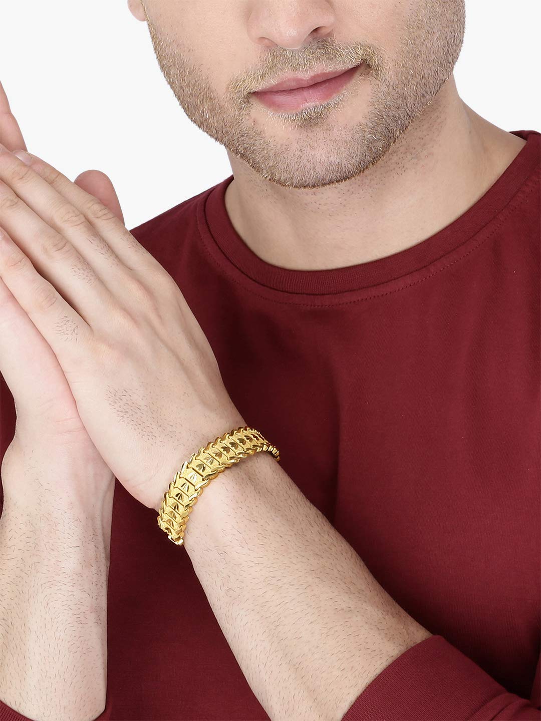 1 Gram Gold Plated Unique Design PremiumGrade Quality Bracelet for Me   Soni Fashion