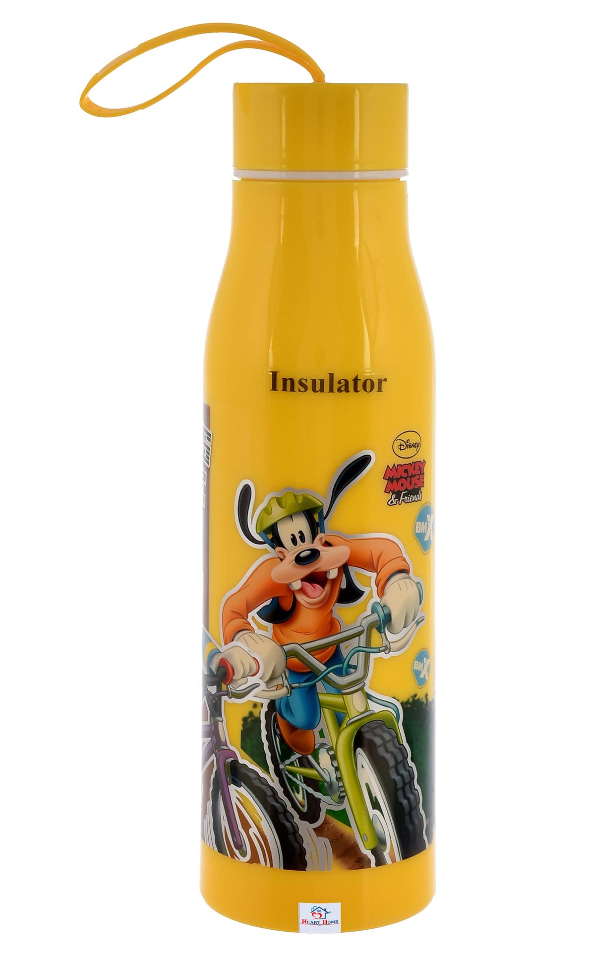 Heart Home Mickey Mouse & Friends Printed Insulated Water Bottle-600Ml (Yellow)