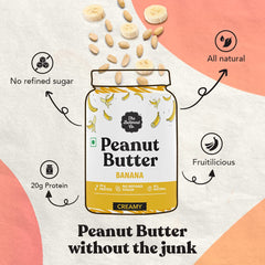 The Butternut Co. Banana Peanut Butter (Creamy) 925g | 20 g Protein | No Refined Sugar | Natural | Gluten Free | Cholesterol Free | No Trans Fat