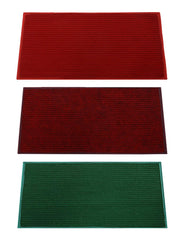 Kuber Industries Door Mat|Circle Print Design & Soft Microfiber|Anti Slip & Water Absorbant|Size 56 x 37 CM, Pack of 3 (Red, Maroon & Green)