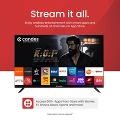 Candes 80 cm (32 Inches) HD Ready Smart Android LED TV (CTPL32EF1S) with Inbuilt Rich & Surround 20W Box Loud Speakers (Black) 2021 Model