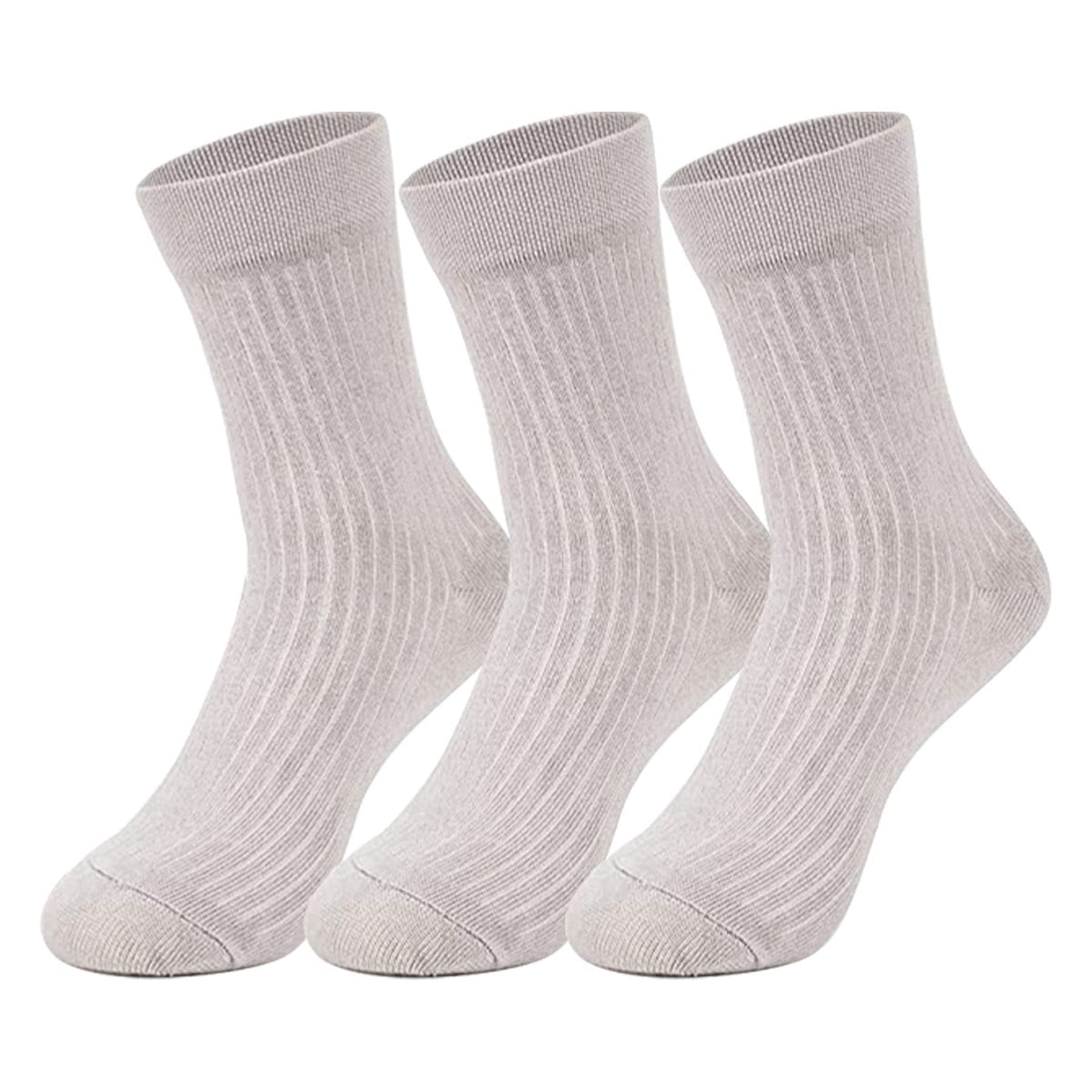 Mush Ultra-Soft, Odorless, Breathable Bamboo Calf Length Formal Socks (Light Grey, 3)