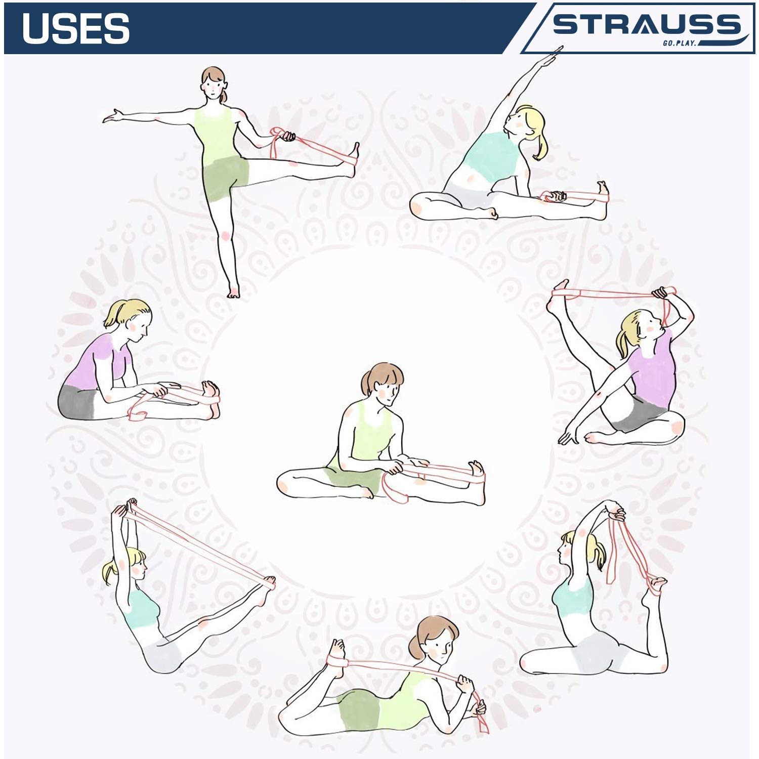 Strauss Yoga Belt, 8 Feet (Orange) – GlobalBees Shop