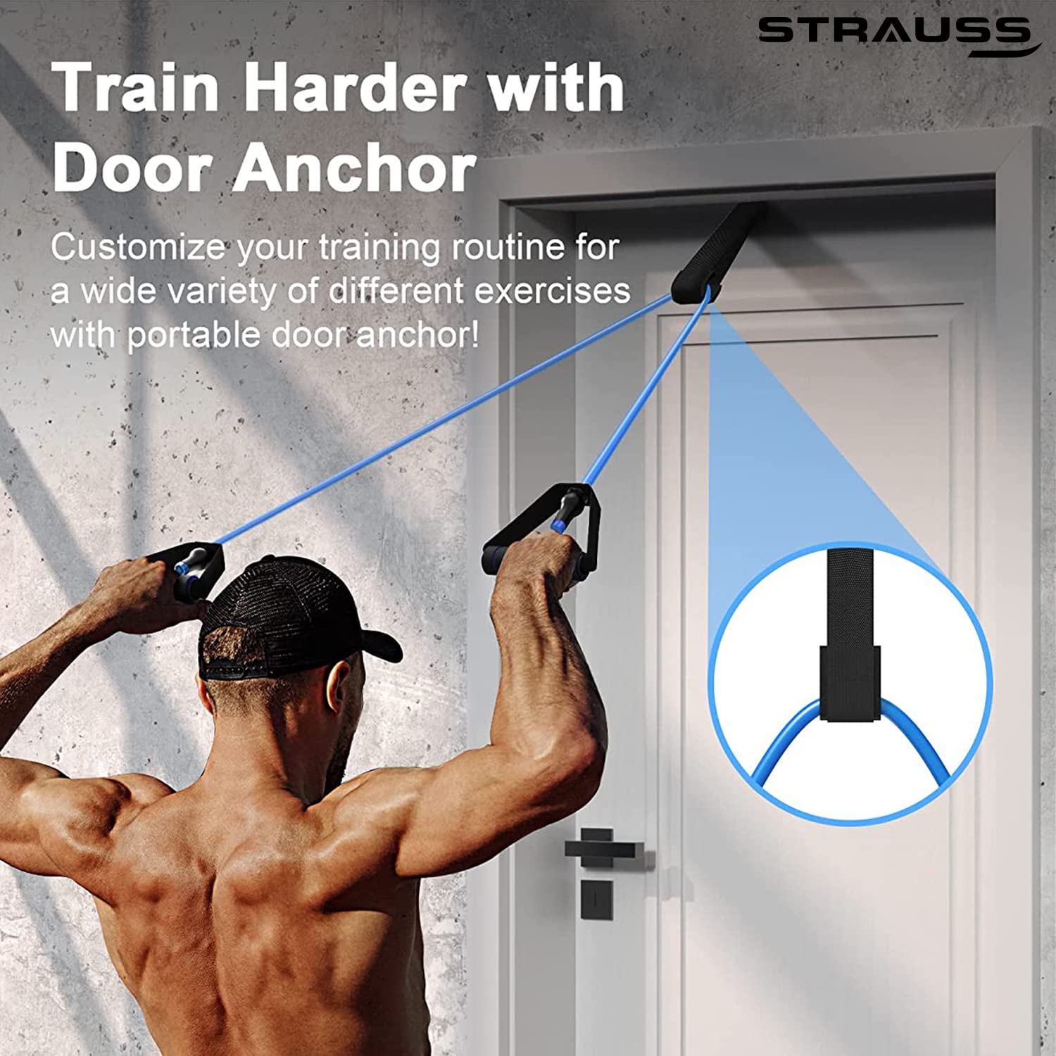 Workout Routine Resistance Tube Door Exercises Resistance Band