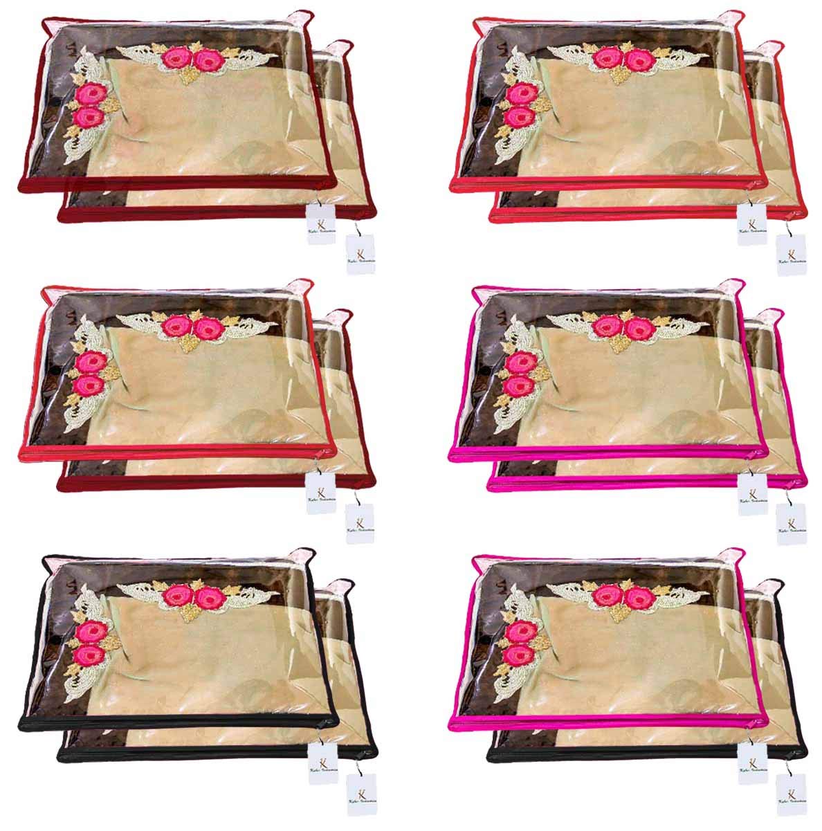 Kuber Industries Non Woven Single Packing Saree Cover 12 pcs Set (Multi) ,CTKNEW120