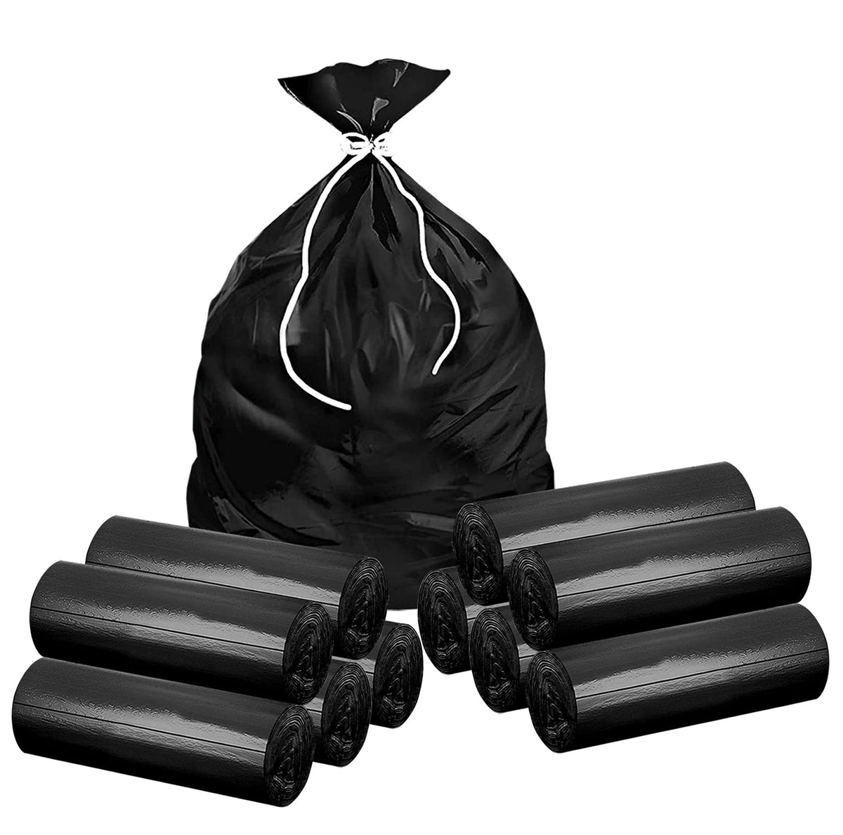 Kuber Industries Small 300 Biodegradable Garbage Bags, Dustbin Bags, Trash Bags For Kitchen, Office, Warehouse, Pantry or Washroom, 17x19 Inches (Black)-HS41KUBMART24018