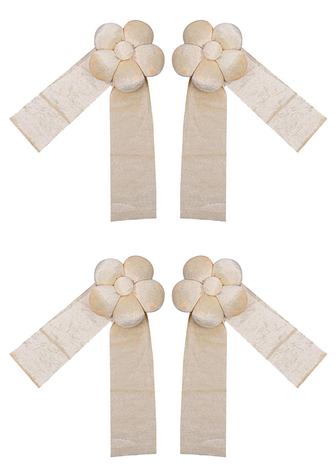 Kuber Industries Velvet 4 Pieces Curtain Tie Back Tassel Set (Cream) - CTKTC22172