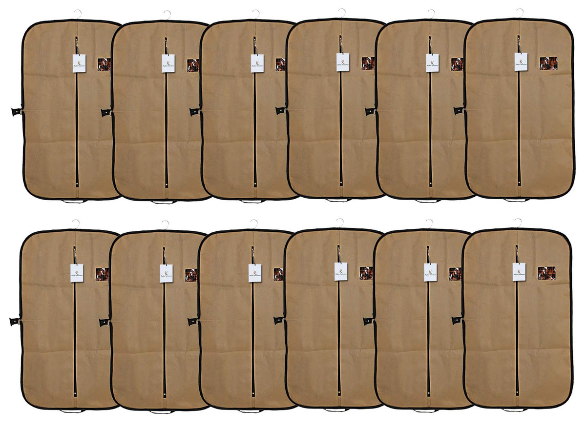 Kuber Industries Foldable 12 Piece Non Woven Coat Cover, Brown