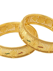 Yellow Chimes Bangles for Women Gold Toned Traditional Designed Meenakari Touch Bangles for Women and Girls