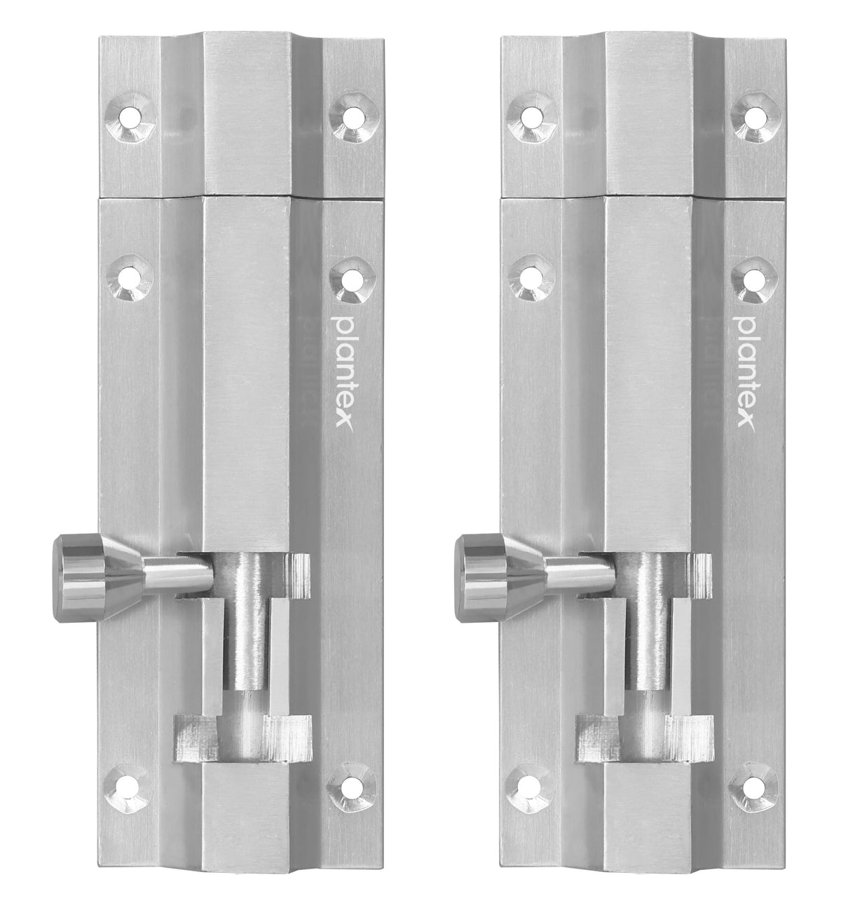 Plantex 4-inches Long Latch Lock for Door and Windows - Smooth (Pack of 2)