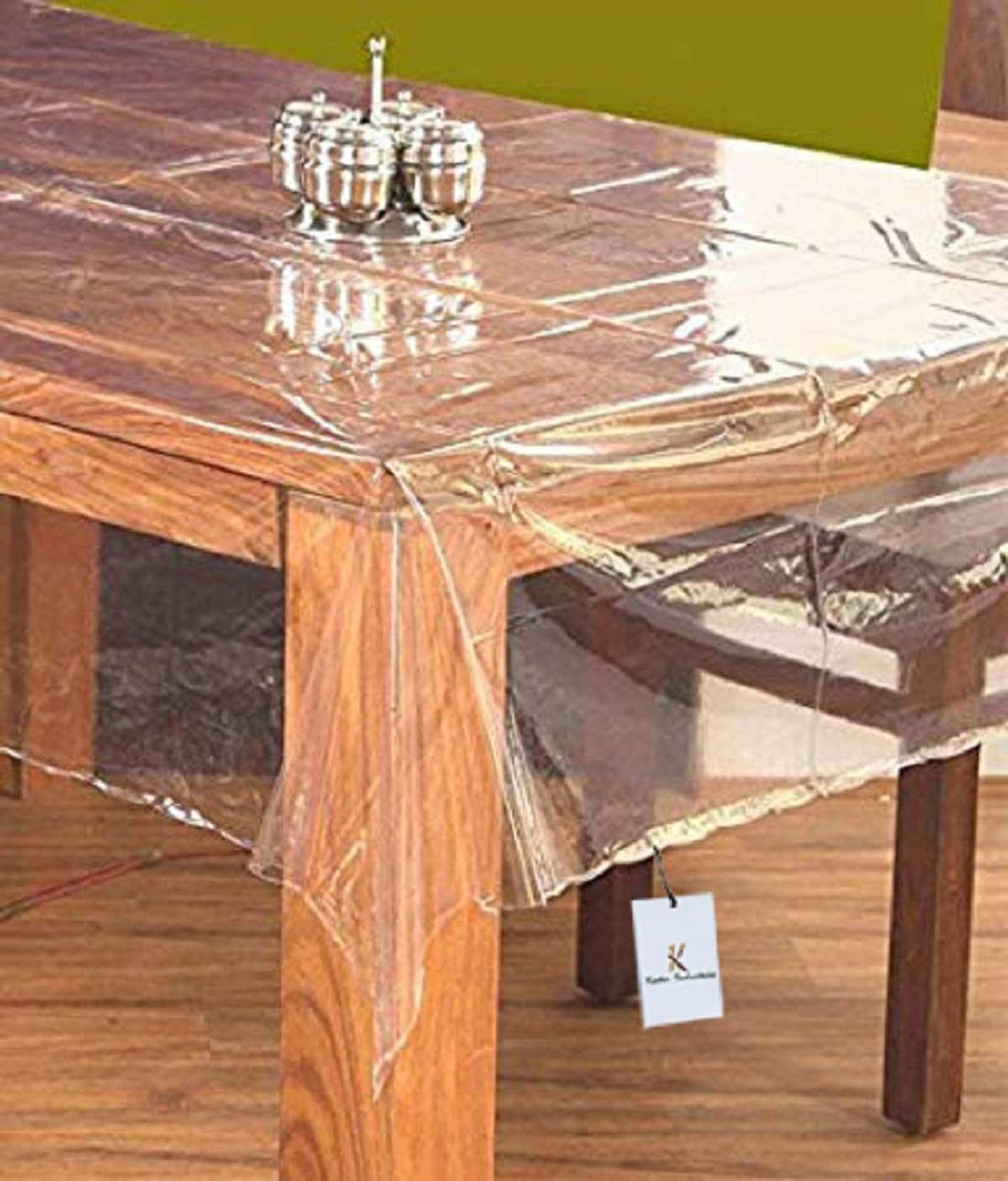 Kuber Industries PVC 4 Seater Transparent Centre Table Cover - Plain (VARC0704)