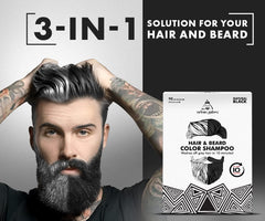 Urbangabru Hair Volumizing Powder 10 GM & Hair and Beard Colour Shampoo 90 ML - Men's Grooming Combo Kit