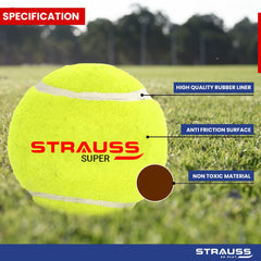 STRAUSS Tennis Cricket Ball Pack of 6, Yellow